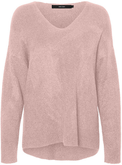 Triko Vero Moda VMCREWLEFILE Relaxed Fit, rozë