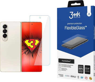 Xham mbrojtës 3MK FlexibleGlass për Samsung Galaxy Z Fold4, hibrid, i fortë ndaj gërvishtjeve, i tejdukshëm