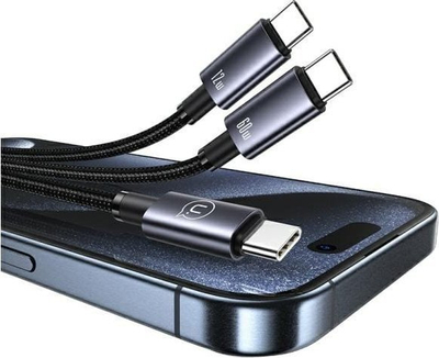 Kабел USB C Usams 2 во 1, 1.2m, 60W, сив