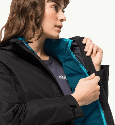 Xhaketë gocash Jack Wolfskin Tundra Down Jkt W, me pupla, mban ngrohtë, blu