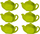 Подложни чинивчиња Practic Saucer Coasters for Tea, сет 6 парчиња, пластика, повеќебојни