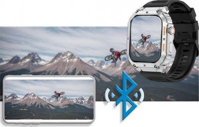Smartwatch Gravity GT6-5, ekran 1.96", Bluetooth, i argjendtë