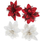 Lule zbukuruese Poinsettia, set me 4 copë, 14 cm, të bardha edhe të kuqe
