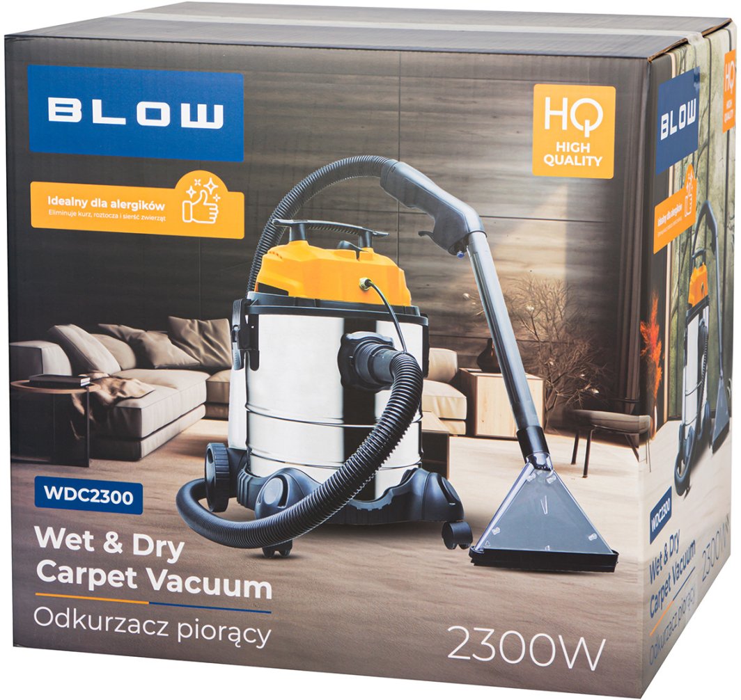 Fshesë larëse Blow WDC2300, depozitë 20L, filtër uji, verdhë e zezë 7