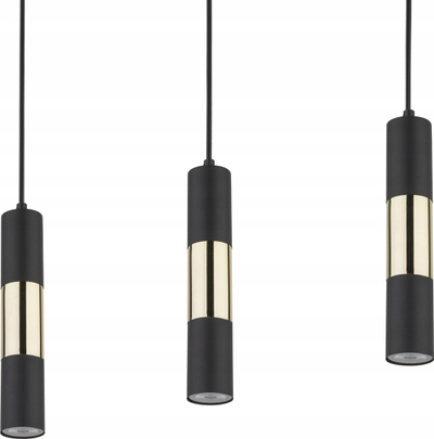 Llambadar varëse TK Lighting Vivien 4757, me 3 llampa GU10, metalik, i zi me ari