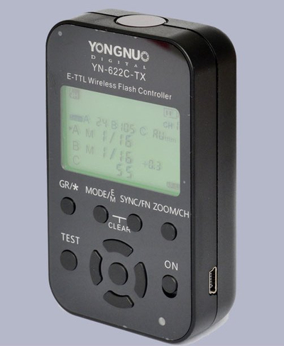 Kontrollues blici pa kabëll Yongnuo YN-622C-TX, E-TTL për Canon, 2.4GHz, i zi