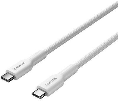 Kabllo USB C në USB C Canyon OnWire 60CL, 1m, 60W, e bardhë