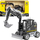 Lodër eskavator me rrota Huina 22764, model 1:50, metal, e zezë