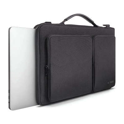 Çantë laptopi Tech-Protect Defender Bag, 13-14", me shpatull, e zezë