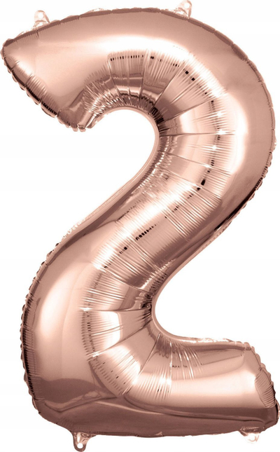 Balonë folie Amscan Super Shape, numri 2, 50 x 88 cm, rose gold