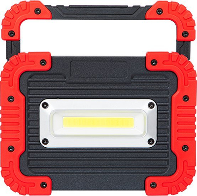 Prozhektor portativ LED COB, 30W, me dorezë, i zi me të kuqe