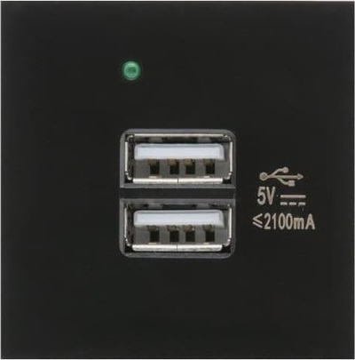 Prizë muri me USB Maclean USBx2 MCE728B, 2x USB, 2.1A, e zezë