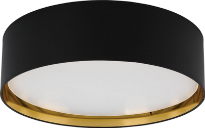 Плафонска таванска ламба TK Lighting Bilbao, Ø60 cm, модерна, црна со златна