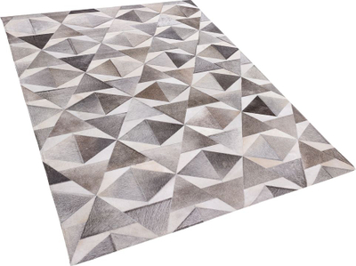 Qilim Beliani ALAKA, lëkurë cowhide, 160x230 cm, gri