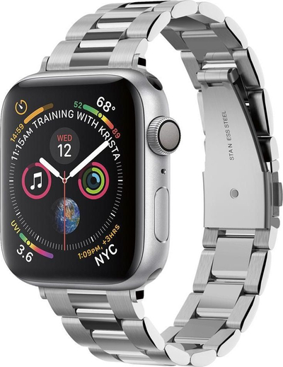 Rrip dore Spigen Modern Fit për Apple Watch 1 5, 38 40mm, metalik, argjendtë