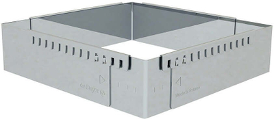 Kornizë pjekjeje De Buyer drejtkëndëshe, 43x29 cm, rregullohet deri 84 cm, çelik inox ngjyrë argjendi