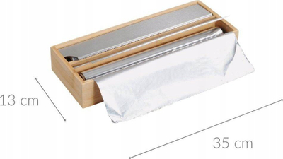 Dispenser kuzhine FSC, për 2 role folie 30 cm, dru bambuje, kafe