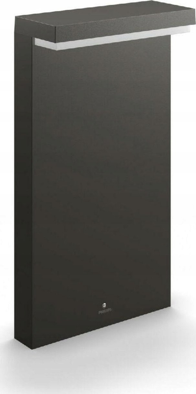 Shtyllë drite oborri Philips Bustan, LED 3.8W, 800 lm, antracit