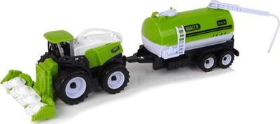 Set lodrash LeanToys Farm Vehicles, 2 traktorë me rimorkio, jeshile