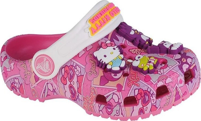 Sandale për kalamaj Crocs Hello Kitty and Friends Classic Clog Jr 208025-680, me rrip mbrapa, rozë