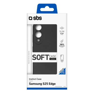 Futrollë telefoni SBS Instinct për Samsung Galaxy S25 Edge, prej TPU, e zezë