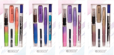Set shkrimi Cresco GO PEN Rainbow, stilograf dhe stilolaps, me kuti, me ngjyra nga të gjitha