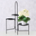 Stativ për lule Boltze Metal Flower Stand, me 3 kate, 68cm, i zi mat