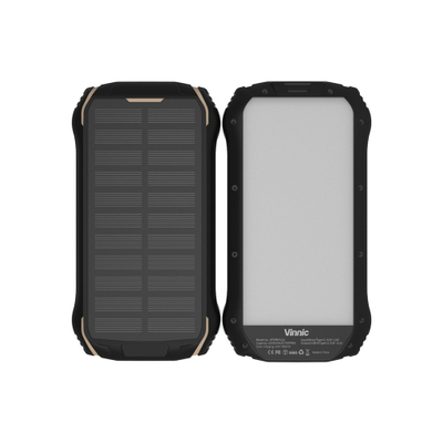 Powerbank diellor Vinnic SACA PEAK, 10000mAh, IP65, ngjyrë e zezë