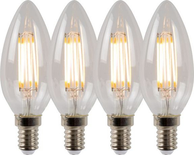 Llambë LED Lucide Candle, E14, 4W 2700K dimmable, set 4 copë