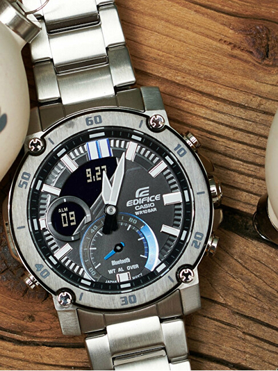 Orë dore për meshkuj Casio Connected Edifice Premium ECB-20DB-1AEF (651), e argjendtë/zezë