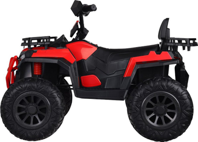 Quad elektrik për kalamaj 4x4, me bateri, me amortizatorë, i zi me të kuqe