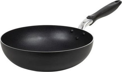 Tigan wok Resto 93602, 28cm, dorezë ergonomike, i zi