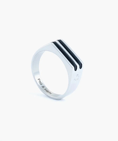 Pig & Hen SIGNET RING 7MM ROPE - NAVY