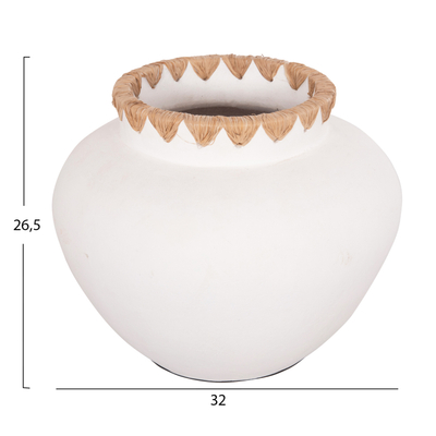 Vazo dekorative Renton L Φ32x26,5Hcm (HM4371), bardhë