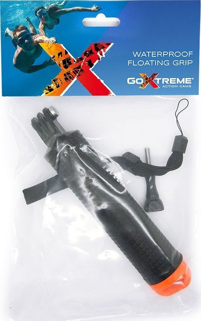 Држач за пливање EasyPix GoXtreme Floating Grip, за акциона камера, со ремче за рака, црно портокалов