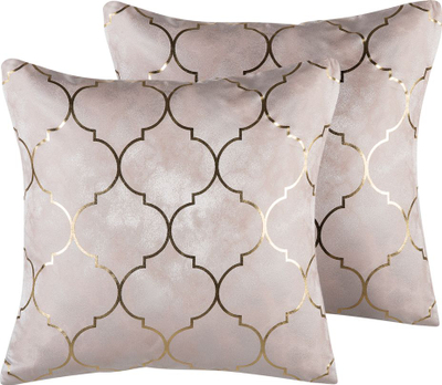 Jastëkë dekorativë set 2 copë Beliani ALYSSUM, 45 x 45 cm, model maroken, rozë