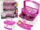 Сет шминка за деца Leantoys Vanity Case, кутија со огледало, козметички аксесоари, розова