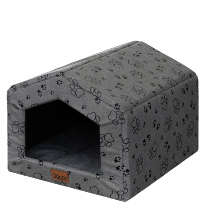 Shtëpi për qen Hobbydog R2 Smart Doghouse, 55 x 59 x 45 cm, me shenja putrash, grafit