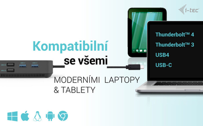 Doking i-tec USB-C, 3 ekrane, LAN, karikim PD 100W