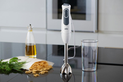 Рачен блендер Braun Minipimer 3 Vario MQ3135 Sauce, 750W, 11 брзини, бела и црна