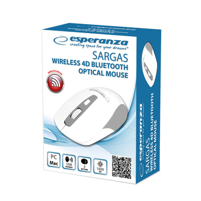 Maus wireless Esperanza Sargas EM130W, Bluetooth, optik, i bardhë
