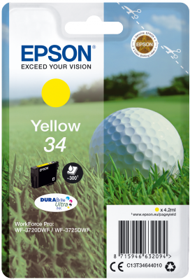 Ngjyrë Epson Singlepack 34 DURABrite Ultra Ink, e verdhë