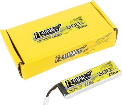 Bateri LiPo Tattu R-Line Version 1.0, 500mAh, 3.7V 95C, e verdhë