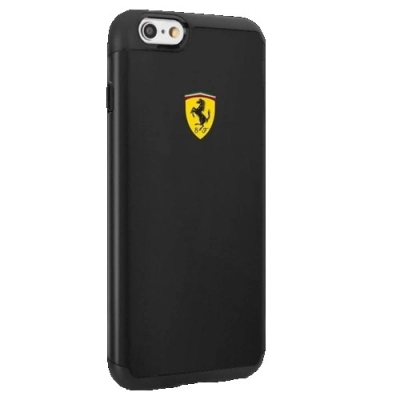 Mbulesë telefoni Ferrari ShockProof për iPhone 6/6S, plastike, e zezë