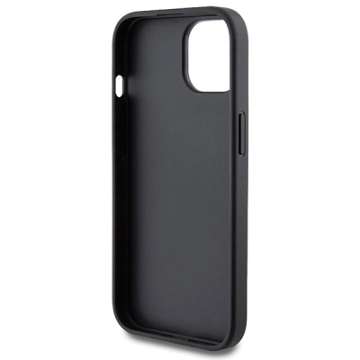 Mbulesë telefoni Guess GUHCP15MG4GFG për iPhone 15 Plus, me logo metalike, gri e errët