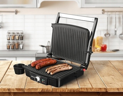 Grill kontakti EKG ECGKG100, 2000W, 3 pozicione pune, inox