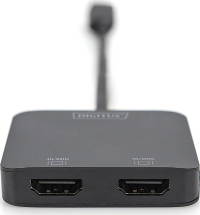 Видео HUB Digitus 2-Port MST, USB-C во 2x HDMI, 4K 60Hz, црн