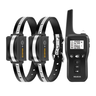 Set trajnimi për qen Rojeco PD529, 1000 m, 2 qafore, i zi