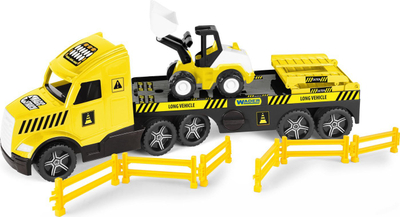 Kamion lodër Wader Magic Truck Technic, me bulldozer, 79 cm, verdh e zez