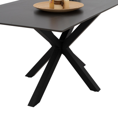 Tavolinë e rrumbullakët SYNTEC, gur sintër, Ø115×75 cm (HM9309.01), zezë